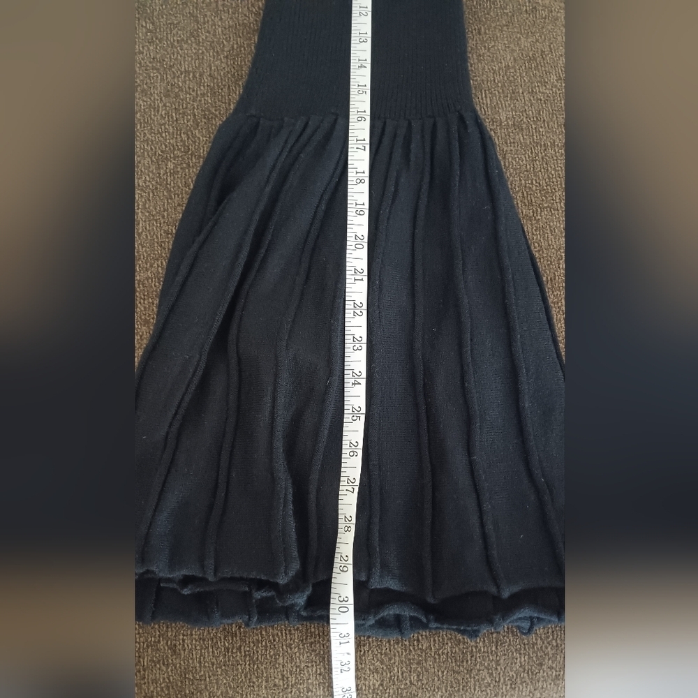 Gizel Mini Black Knit Ribbed Dress Pleated Strapless Drop Waist Tube Top Size S - Picture 11 of 11